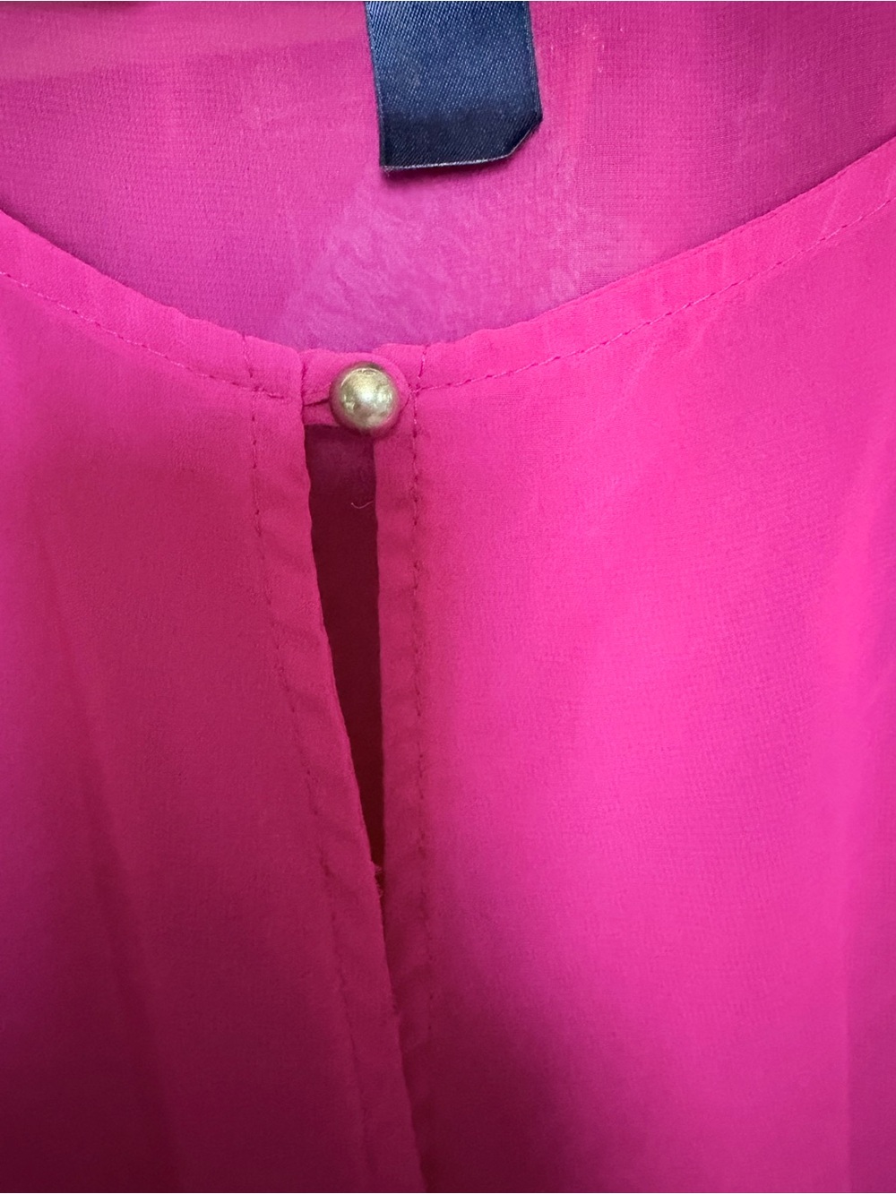 Women’s Sheer Pink Peplum Elastic-Waist Top Blouse Medium - Picture 3 of 3